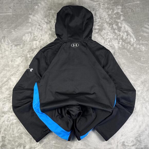Under Armour Fitted ColdGear Black/White/Blue Reactor Jacket Size Large - Picture 2 of 7